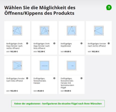 Wählen Sie, wie die Fenster geöffnet werden sollen