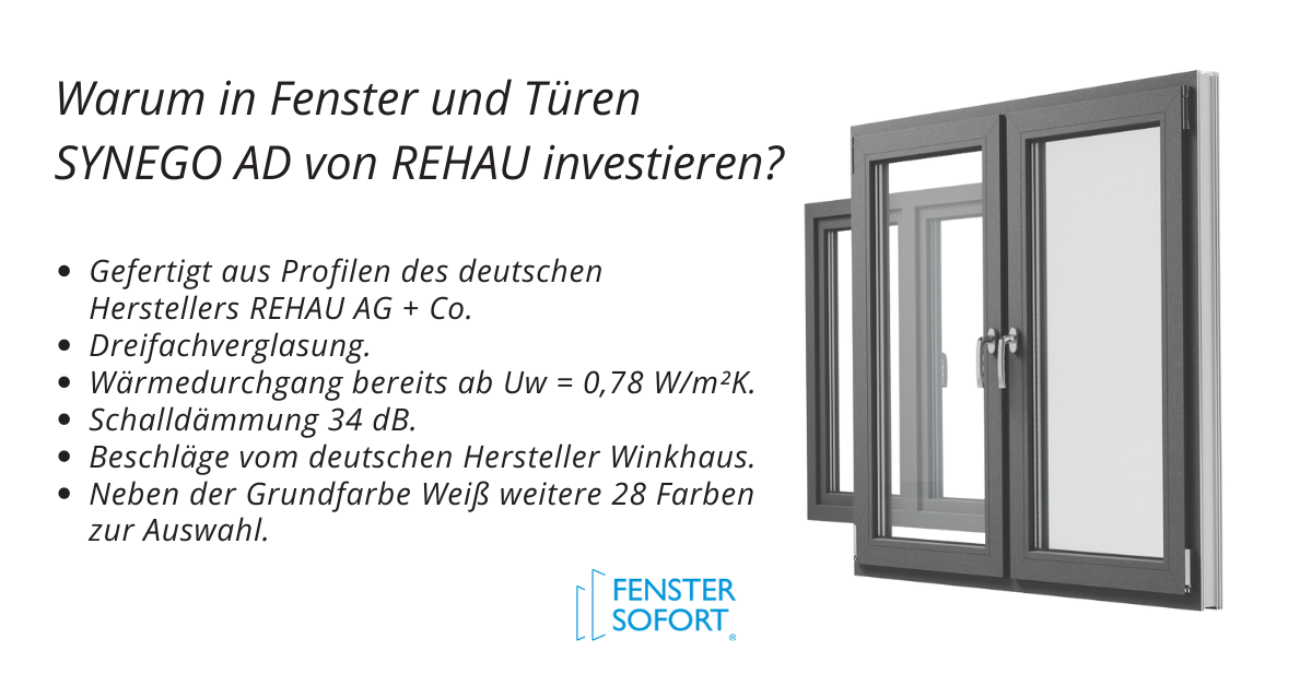 Gefertigt aus Profilen des deutschen Herstellers REHAU AG + Co.