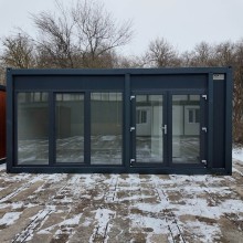 Eingangstür und Fenstergarnitur im Anthrazit-Dekor