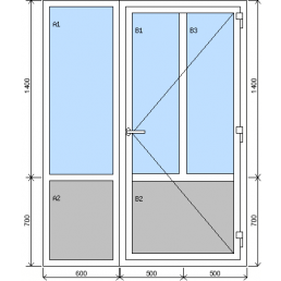 Kombination des Fixfensters mit der Eingangstür