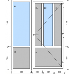 Kombination des Fixfensters mit der Eingangstür