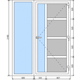 Kombination des Fixfensters mit der Eingangstür