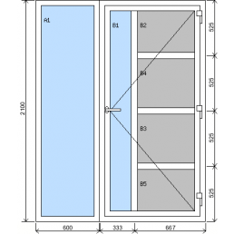 Kombination des Fixfensters mit der Eingangstür