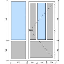 Kombination des Fixfensters mit der Eingangstür