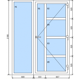 Kombination des Fixfensters mit der Eingangstür