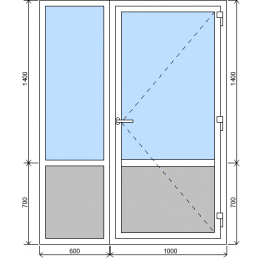 Kombination des Fixfensters mit der Eingangstür